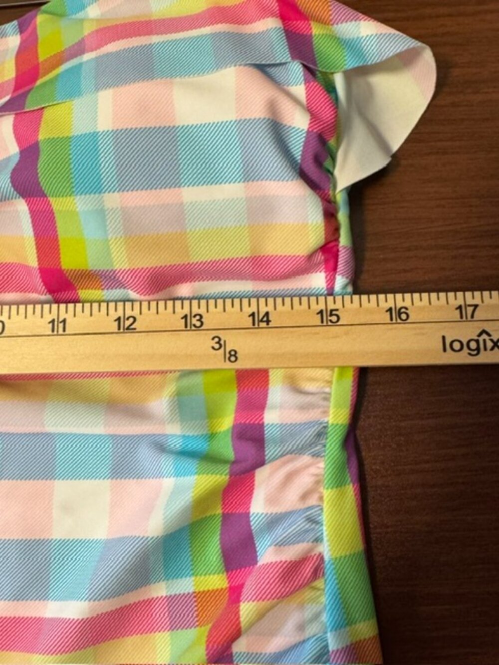 Crown & Ivy Pastel Plaid Ruffle V-Wire Tankini Top Size Large - Picture 8 of 9